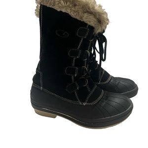 CG Target Womens Black Faux Fur Trim Boots Size 6